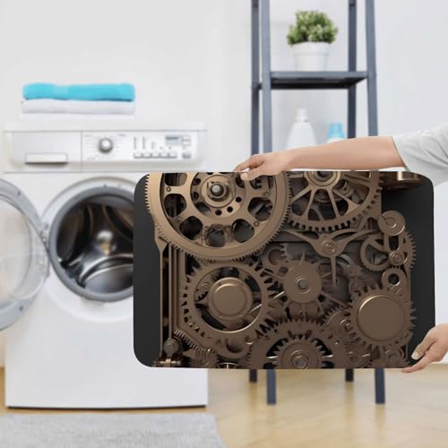 Tapis de bain antidérapant et absorbant Steampunk noir en microfibre