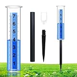 Rose Manor Rain Gauge, 3-Segment Outdoor Freeze-Proof Rain Gauge, Large Capacity (7) Upgraded Digital Rain Gauge Best Rated for Garden, Deck, Lawn, Patio, Farm Large Display Blue Scale