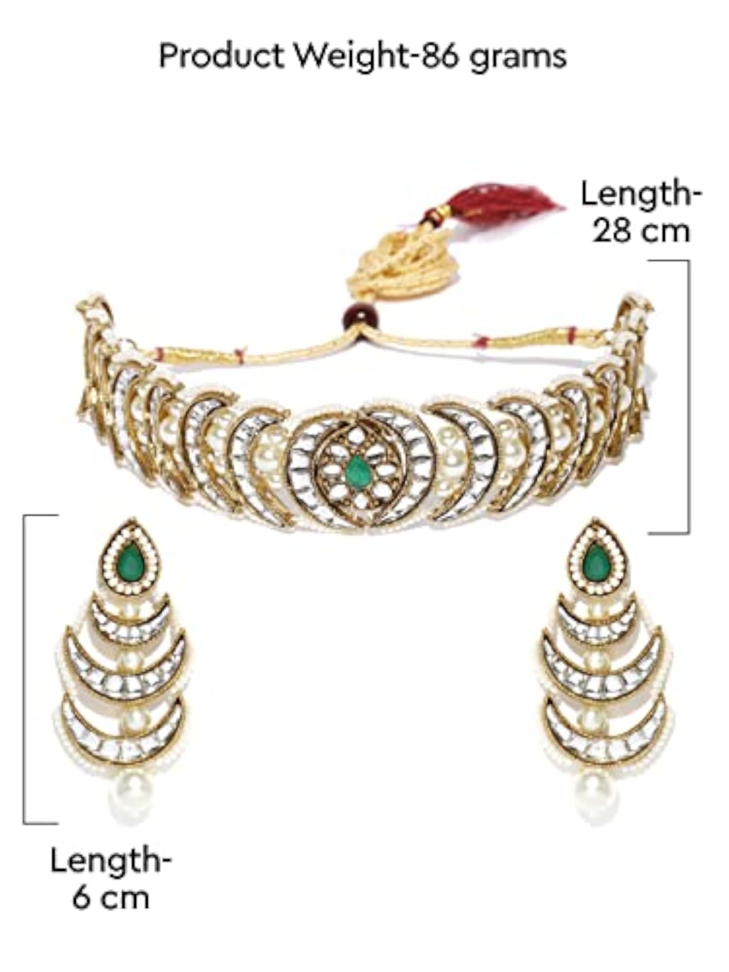Women's Graceful Kundan & Traditional Choker Necklace Set