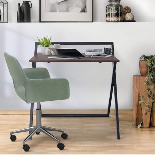 Image of Engineered Wood Foldable Study Desk Folding Work from Home, Laptop Table,Computer Desk & Workstation (PZ-B5D) Brown