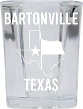 Bartonville Texas Souvenir Laser Etched 2 Ounce Square Shot Glass Texas State Flag Design