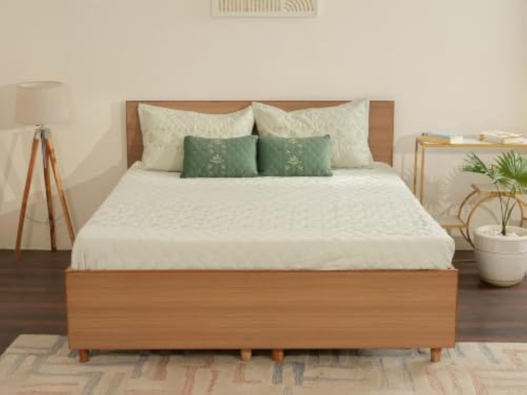 Embroidered King Size Double Bedspread with Pillow & Cushion Covers