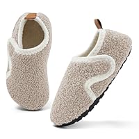 MK MATT KEELY Kids Slippers Boys Girls Cosy House Slippers Toddlers Non Slip Barefoot Slippers with Hook and Loop