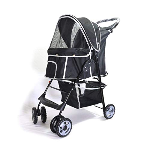 Passeggini per cani con accessori universali Passeggino per gatti, Carrozzelle, Passeggino, Passeggino per animali domestici leggero di piccole e medie dimensioni, Pieghevole a quattro ruote per gatti