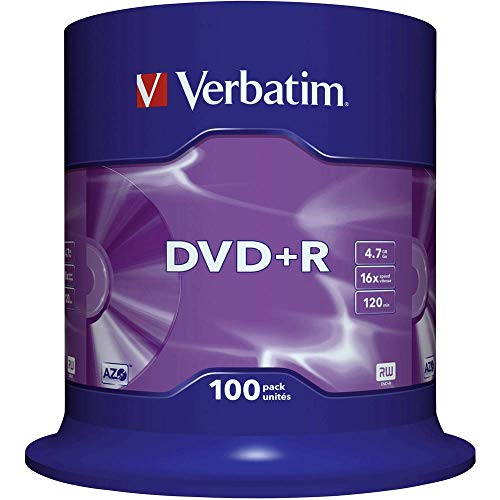 Verbatim 43551 DVD+R Rohling 4.7GB 100 St. Spindel, 100 Stück