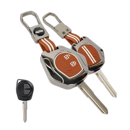 Image of Auto Thrill Premium Metal Key Cover Compitable for Suzuki Swift | Ertiga | Wagonr | Celerio | Swift Dzire | Alto | Fronx | Brezza | S Presso | Ignis | 2 Button Remote Key