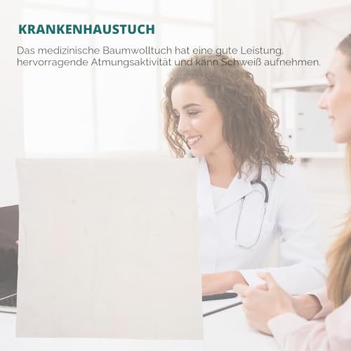 iplusmile Medizinisches Baumwolltuch 64 × 60 cm – Sterilisationsfähig & hautfreundlich für chirurgische Eingriffe und häusliche Pflege – für Krankenhäuser, Kliniken & Privathaushalte