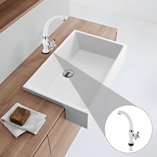 Lwuey Cold Water Faucet, Only Tap for Kitchen Sink Bathroom Basin G1/2 Thread Swivel High Arc Spout 1 Hole Deck Mount Goose Neck Single Handle Chrome Surface Home Indoor Outdoor Garden Bar Camper RV - Image 4