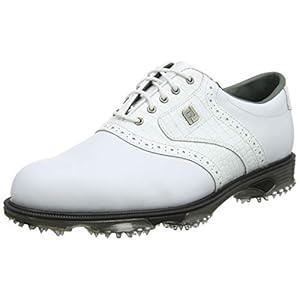 FootJoy DryJoys Tour, Horma Ancha. Zapatillas de Golf Hombre, Blanco (Blanco 53700), 41 EU