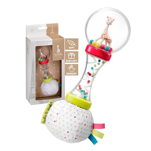 Sophie the giraffe Soft Maracas Rattle, White/ Red/ Blue/ Yellow/ Green