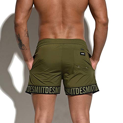 Men's Extra Short Alphabet Splicing Loose Board Shorts Fast-Dry Sports Swimwear3