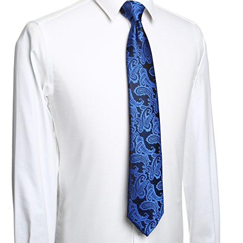 Image of KissTies Mens Paisley Tie And Pocket Square Necktie Sets