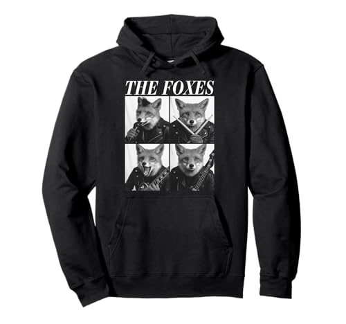 The Foxes Musicians Funny Animals Rock Music Emo Punk Band Sweat à Capuche
