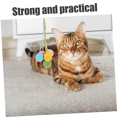 Bola de Rascador para Gatos 5 piezas con Cola de Cuerda de Sisal miniatura 5