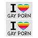 VICASKY 2 Piezas de Pegatinas Reflectantes para Coches Me Encanta El Porno Gay Autoadhesivo Arcoíris Cinta de Advertencia Pride Gay Lesbianas Bandera Cinta Coche Parachoques Cuerpo