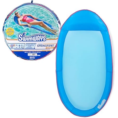 SwimWays Spring Float Premium Hammock Pool Lounger for Swimming Pool, Inflatable Pool Floats Adult with Fast Inflation for Ages 15 & Up Cover