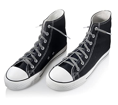 Nivziv Oval Shoelaces Gray Athletic Sports Running Sneaker Boot Workout Shoe 72 Length Half Round Strings Laces Three (3) Pairs #TOP5