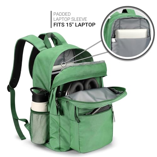 Image of ZORFIN 26L Backpack for College, and Travel: Water Resistant Bookbag - Lemon Green