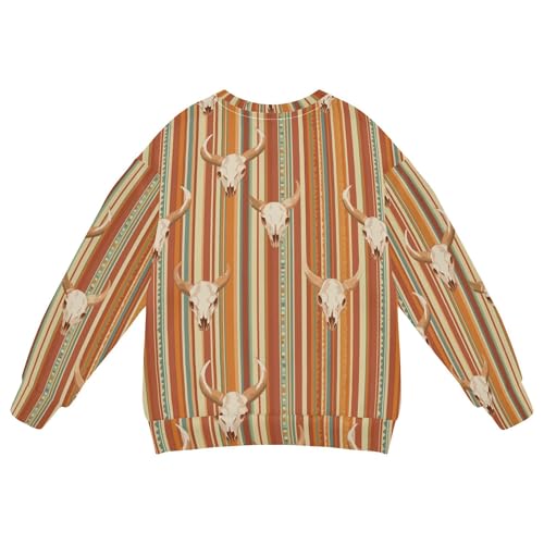 JUNZAN Western Cow Skulls Boho Kids Boys Sweatshirts Hoodies Crewneck Boys Sweat Shirt Party 4T2