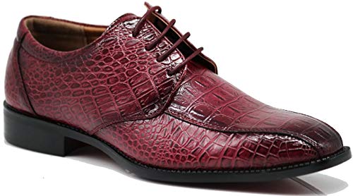Image of Gator3N Men's Alligator Crocodile Print Oxfords Fashion Lace Up Dress Shoes
