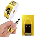 G2PLUS Nail Form Guide Stickers for Acrylic Nail Art Tips/Gel Nail Polish Extensions (1 Roll / 500 PCS - Gold)