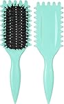 Urbeokr Curl Defining Brush - Newest Boar Bristle Styling Brush for Curly Hair, Shapes & Defines Curls (Green, 1PCS)