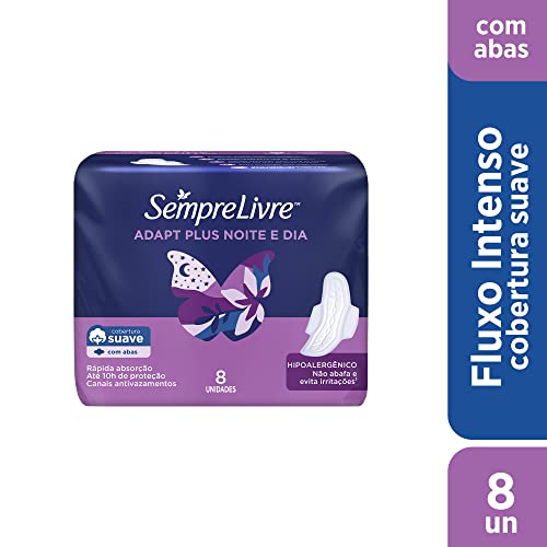 Sempre Livre Absorvente Externo Adapt Plus Noite E Dia Com Abas 8 Unidades