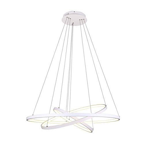 Unitary BRAND Suspension en Métal Acrylique Chrome Chevaucher LED Blanc Chaud