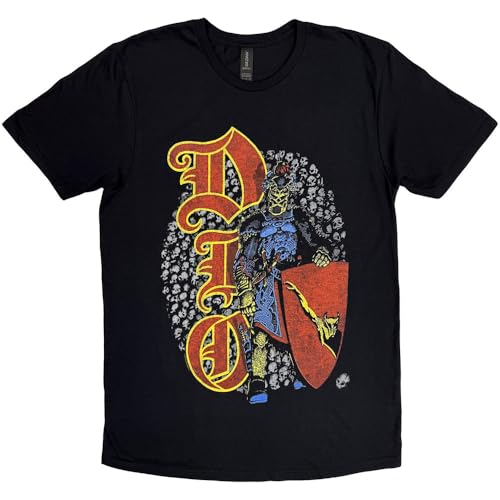 T-shirt Skull Warrior noir unisexe Dio en coton bio style gothique rock