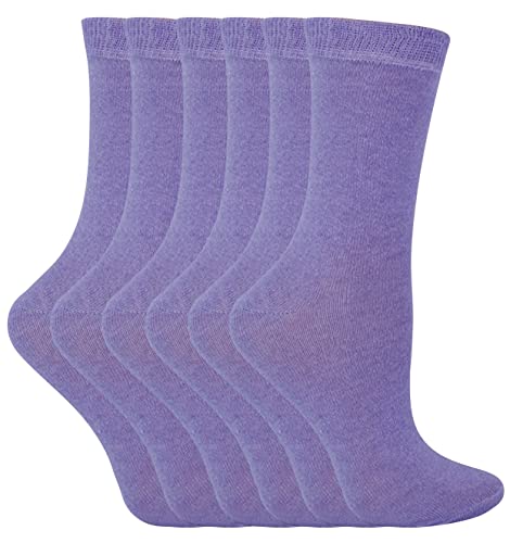 6 Pack Boys Girls Kids Mid Calf Solid Color Thin Cotton Socks