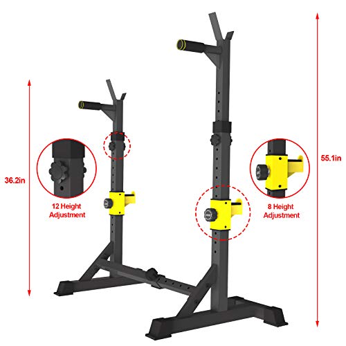 Uboway Barbell Rack Squat Stand Adjustable Bench Press Rack 550LBS Max Load Multi-Function Weight Lifting Home Gym Fitness