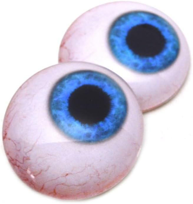 Side Glance Blue Human Inspired Eyes 6mm to 60mm Technology Fantastic Jewelry Making Art Doll Parts Taxidermy Sculpture Flatback Domed Cabochons (60mm)