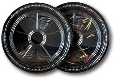 100 Catering Boxes Serving Boxes Round Diameter 328 x (M) 60 mm Black with Clear Lid, Bento Boxes, Lunch Boxes, Serving Platter, Salad, Sushi Box, CADDY, Chocolate Boxes, Sushi Tray – Disposable Food Packaging