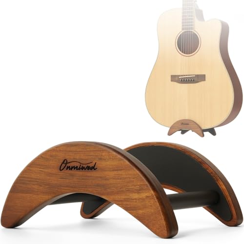 Soporte para guitarra acústica, soporte de guitarra de madera maciza con clip, soporte portátil ligero...