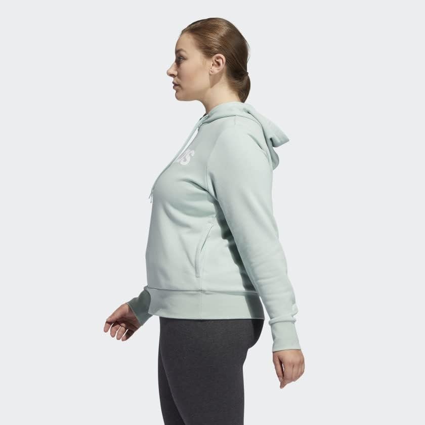 adidas Essentials Linear Fleece Hoodie (Plus Size) Women's - Image 3