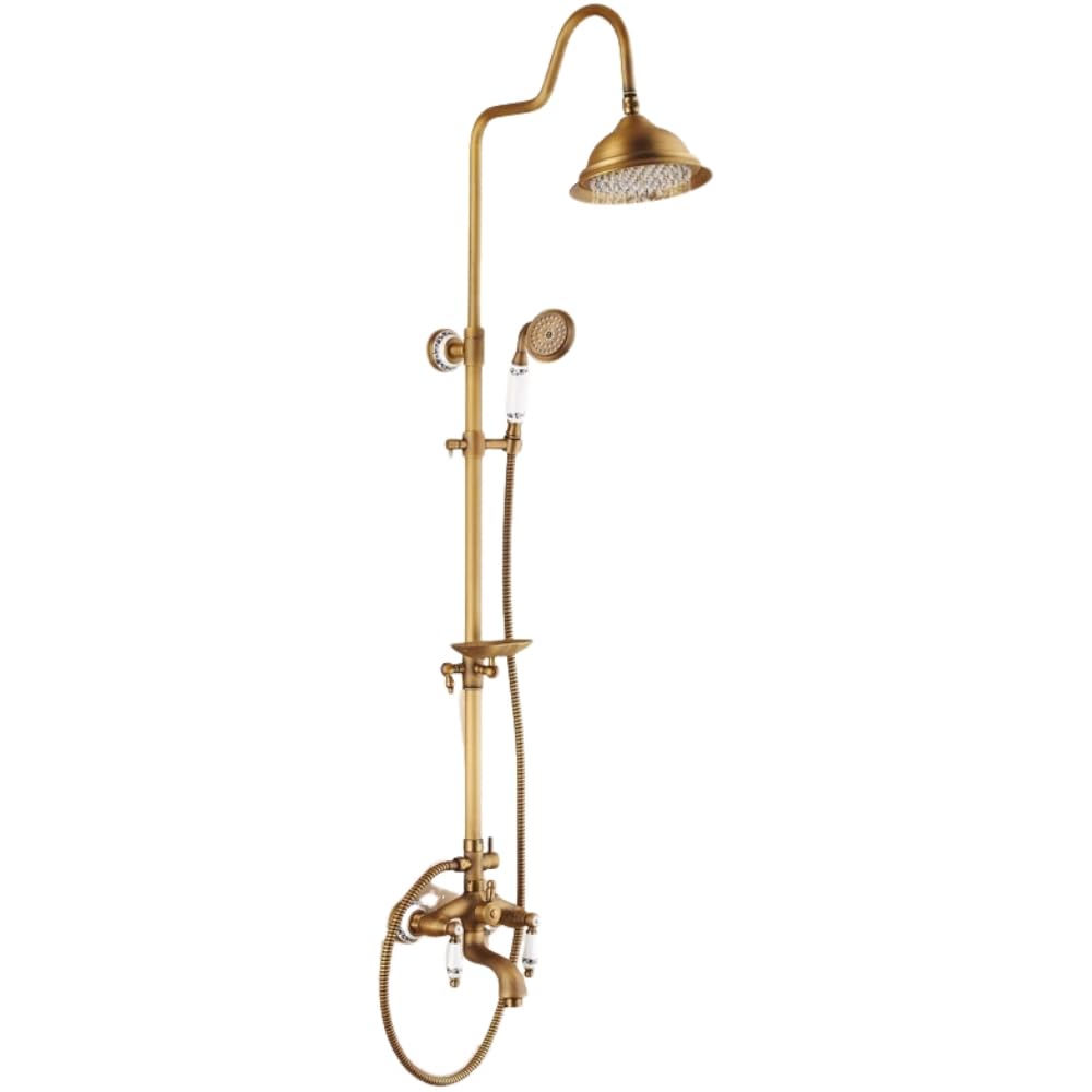 Ensembles de Douche pour Salle de Bain muraux en laiton antique avec tête de 8 pouces