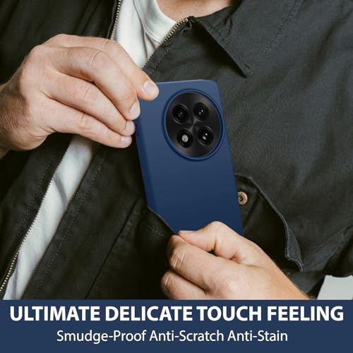 Image of LIRAMARK Liquid Silicone Soft Back Cover Case for OnePlus 13R 5G| Soft Micro-Fibre Lining Inside | Camera Protection Bump (Midnight Blue)