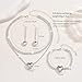 YNZGYBY Silver Sparkly Rhinestone Heart Prom Jewelry Set for Women Bling Crystal Love Shaped Formal Necklace Wedding Bridal Earrings Sparkling Bracelet Pack Gifts (White)