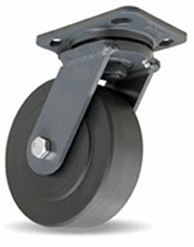 6" x 2" Hamilton (S-WH-6NYB) Swivel Plate Caster, Cast Nylon Wheel, 2000 lbs Cap