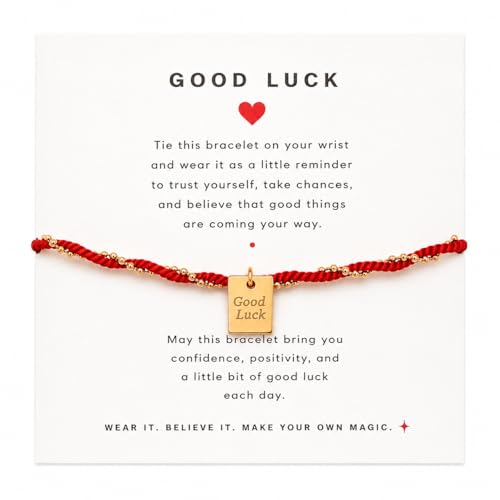 Image of Untold Stories Good Luck Bracelet for Women & Girls – Red String Friendship Bracelet with Gold Charm Card Gift, Adjustable Lucky Bracelet, Birthday, Exam, Graduation & New Beginnings Gift