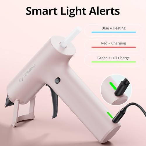 Mini Cordless Glue Gun with 20PCS Glue Sticks, Quick-Heat Rechargeable Hot Glue Gun with Precision Nozzle and Auto-Off, Ideal for Crafting, Scrapbooking, Gift Making and Home DIY Repairs - Image 5