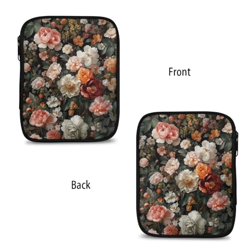 Image of Multicolored Rose Crochet Hook Case Crochet Hook Holder Portable Storage Bag with Web Pockets Suitable for Needles /Knitting Accessories