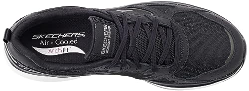 Skechers Women's Sports Shoes, Schwarzes Leder Weißes Textil, 5