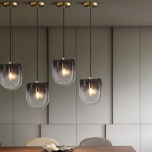 Lampe suspendue en verre gris fumé E12 avec câble réglable - 3