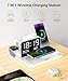 Acer 7-in-1 Wireless Charging Station with LED Clock - 30W Fast Wireless Charger for iPhone 16/15/14/13/12/Pro Max, Apple Watch, AirPods - Bluetooth Auto Time Sync & Night Lights (White)