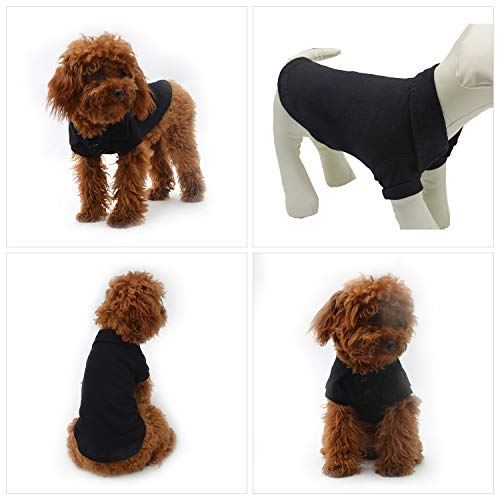 Lovelonglong Basic Dog Polo Shirts Premium Cotton, Polo T-Shirts For Large Medium Small Dogs With A Two-Button Collar Blank Color Black Xs #TOP2
