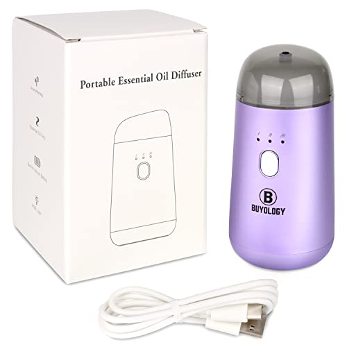 Buyology Rechargeable Car Essential Oil Diffuser| Aromatherapy Anywhere| Portable, Cordless, Waterless| Compatible With Pure Essential Oils| For Car, Travel, And Office| Long Lasting Car Air Freshener #TOP5