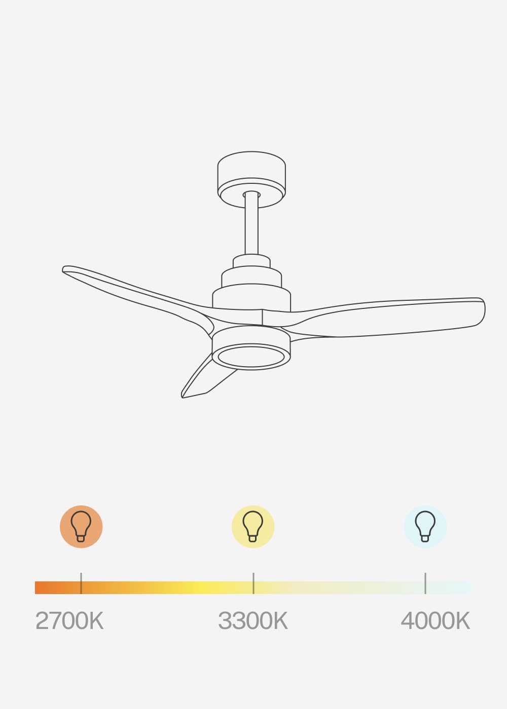 CREATE / WINDSTYLANCE M/Ventilateur de plafond en ABS avec éclairage blanc, pales effet bois naturel, Wi-Fi et télécommande / 40 W, silencieux, Ø 132 cm, 6 vitesses, mode été-hiver, double hauteur