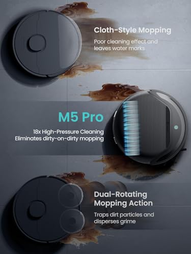 Image of Lefant Robot Vacuum and Mop, 18000Pa Suction, PSD 2.0 Smart Obstacle Avoidance, All-in-One Robot Vacuum 120 Day Self-Emptying, Auto Mop Washing&Drying, Supports 2.4G /5G WiFi, M5 Pro