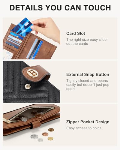 BOSTANTEN Small Sling Bag for Women ＆ Leather Wallet Women RFID Blocking Credit Card Holder3
